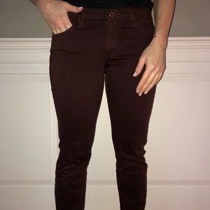 AG Adriano Goldschmied the Stilt jean in burgundy